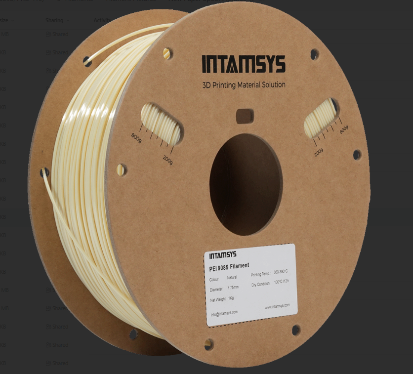 INTAM™ PEI 9085 FILAMENT 500g or  1kg